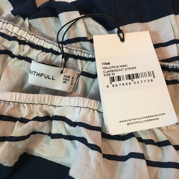Faithful Majorca Striped Maxi Dress 6 NWT - Picture 5 of 7